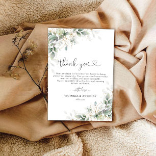 Eucalyptus Gold Floral Wedding Thank You Cards
