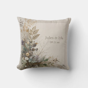 Eucalyptus Gold Foliage and Berry Botanical Rustic Cushion