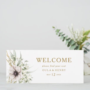 Eucalyptus Gold Geometric Hanging Seating Header