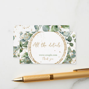 Eucalyptus gold glitter Code 02 all the details Enclosure Card
