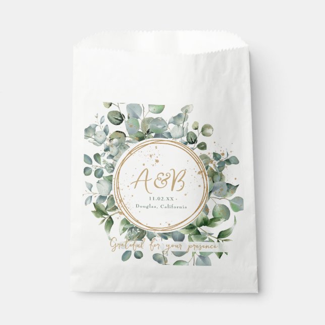 Eucalyptus Gold Glitter - Code 02 Favour Bags (Front)
