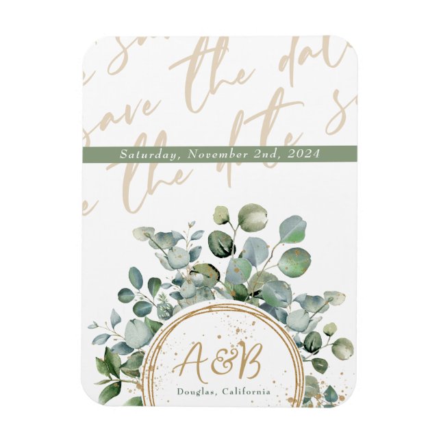 Eucalyptus Gold Glitter - Code 02 Magnet (Vertical)