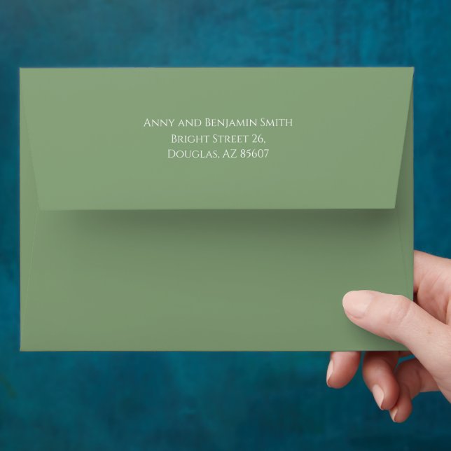 Eucalyptus Gold Glitter green envelope 4 (Hand)