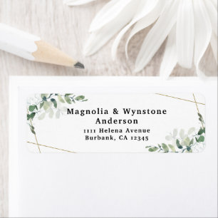 Eucalyptus Gold Glitter Return Address Label
