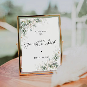 Eucalyptus Gold Guest Book Sign