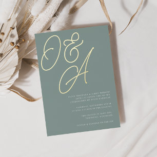 Eucalyptus   Gold Script Monogram Wedding