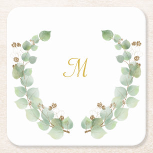 EUCALYPTUS GOLD SQUARE PAPER COASTER
