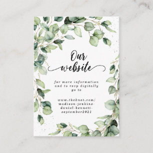 Eucalyptus Gold Watercolor Wedding Website Enclosu Enclosure Card