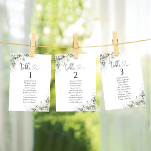 Eucalyptus Gold Wedding Table Seating Chart Cards