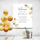 Eucalyptus golden wedding program  poster<br><div class="desc">A modern,  elegant,  wedding program,  timeline.  White background,  decorated with golden eucalyptus,  sprigs. Personalise and add your names and wedding details. Black coloured letters.  If you have more text it's possible to reduce the line space.</div>