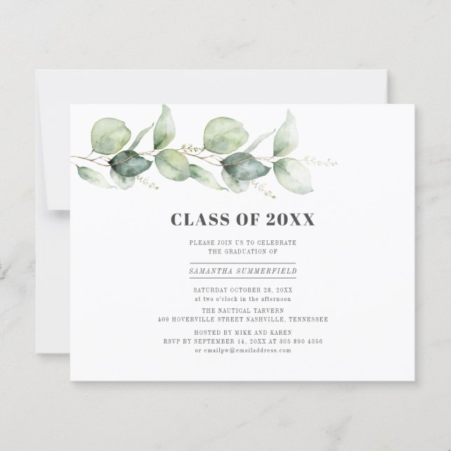 Eucalyptus Graduation 2024 Party Invitation (Front)