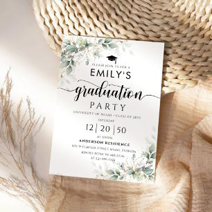 Eucalyptus Graduation Party Invitation