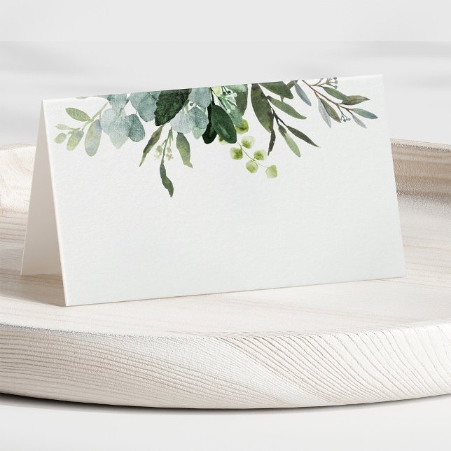 Eucalyptus Green Foliage Blank Place Card (Creator Uploaded)