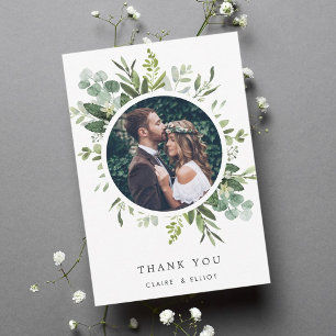 Eucalyptus Green Foliage Photo Thank You Card
