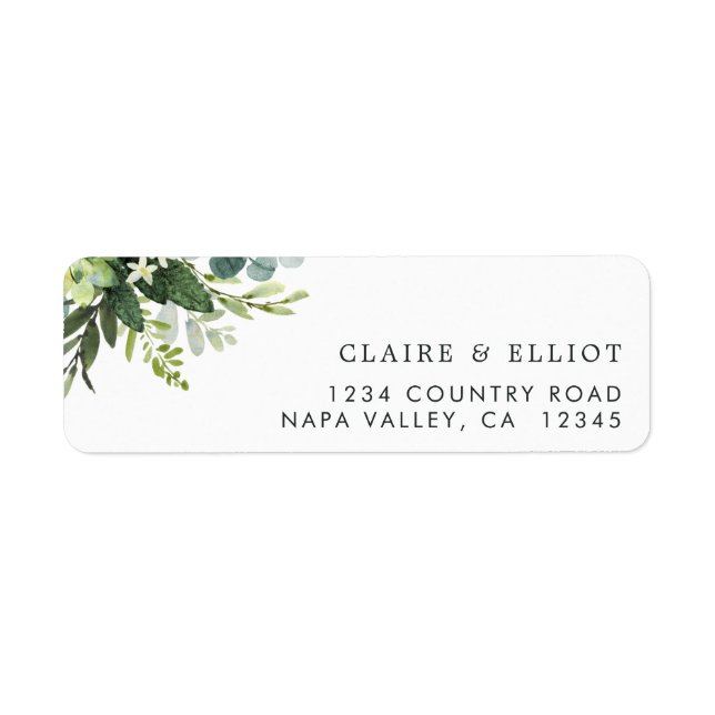 Eucalyptus Green Foliage Return Address (Front)