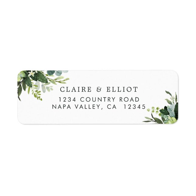 Eucalyptus Green Foliage Return Address Label (Front)
