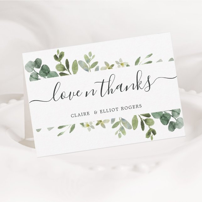 Eucalyptus Green Foliage Thank You Folded Card (Creator Uploaded)