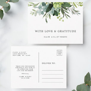 Eucalyptus Green Foliage Thank You Postcard