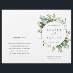 Eucalyptus Green Foliage Wedding Ceremony Program<br><div class="desc">This wedding ceremony program features painted watercolor eucalyptus foliage,  green leaves and elegant calligraphy.  NOTE: You will need to fold them in half when they arrive.</div>