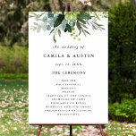 Eucalyptus Green Foliage Wedding Ceremony Program Poster<br><div class="desc">This wedding ceremony program sign features painted watercolor eucalyptus and green leaves. For more advanced customization of this design,  please click the BLUE DESIGN TOOL BUTTON.</div>
