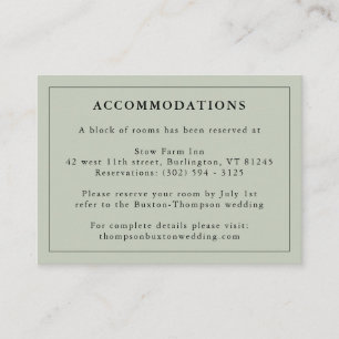Eucalyptus Green Hotel Accommodation Information Enclosure Card