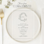 Eucalyptus Green Leafy Crest Monogram Wedding Acrylic Invitations<br><div class="desc">For couples who seek elegance with a touch of nature, this exquisite Eucalyptus green leafy crest monogram wedding invitation speaks to the heart. The lush greenery encircles a tasteful monogram, a personal emblem that perfectly captures the union of two people on the verge of a beautiful new chapter. The timeless...</div>