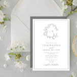 Eucalyptus Green Leafy Crest Monogram Wedding Invitation<br><div class="desc">We're loving this trendy, modern eucalyptus green wedding invitation! Simple, elegant, and oh-so-pretty, it features a hand drawn leafy wreath encircling a modern wedding monogram. It is personalized in elegant typography, and accented with hand-lettered calligraphy. Finally, it is trimmed in a delicate frame. Veiw suite here: https://www.zazzle.com/collections/eucalyptus_green_leafy_crest_monogram_wedding-119540926017683994 Contact designer for...</div>