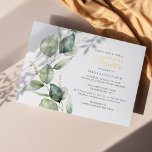 Eucalyptus Green Leaves Script Bridal Shower Gold<br><div class="desc">Eucalyptus Greenery Leaves Script Bridal Shower Gold Foil Invitation you can easily customise by clicking the "Personalise" button.</div>