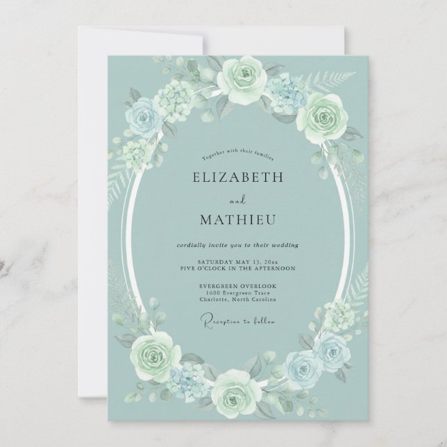 Eucalyptus Green Lush Nature Wedding Invitation (Front)