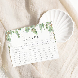 Eucalyptus Green Watercolor Bridal Shower Recipe
