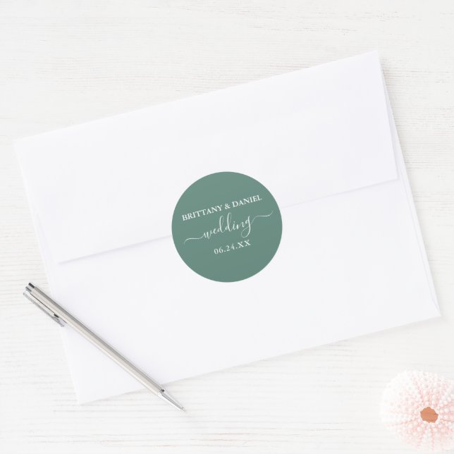 Eucalyptus Green Wedding Envelope Seals (Envelope)