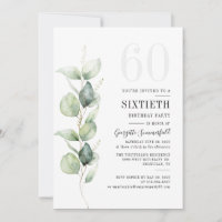 Eucalyptus Greenery 60th Birthday Party