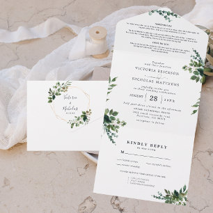 Eucalyptus Greenery All in One Wedding Invite