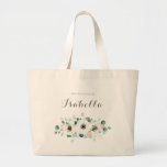 Eucalyptus Greenery anemone floral bridesmaid Large Tote Bag<br><div class="desc">Modern chic watercolor eucalyptus greenery and anemone floral design,  with personalised bridesmaid name,  elegant and stylish,  great personalised bridesmaid gifts for rustic wedding,  botanical wedding and beach wedding in spring and summer. 
See all the matching pieces in collection</div>