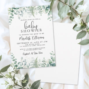 Eucalyptus Greenery Baby Shower Invitation