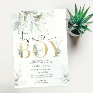 Eucalyptus Greenery Baby Shower Invitation