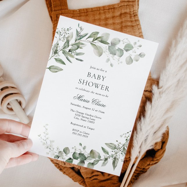 Eucalyptus Greenery Baby Shower Invitation (Creator Uploaded)