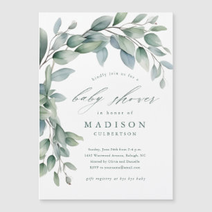 Eucalyptus Greenery Baby Shower Magnet Invitation
