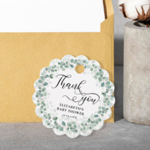 Eucalyptus Greenery Baby Shower Thank You Favour Tags