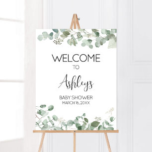 Eucalyptus Greenery Baby Shower Welcome Poster