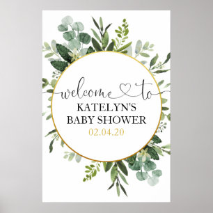 Eucalyptus Greenery Baby Shower Welcome Sign
