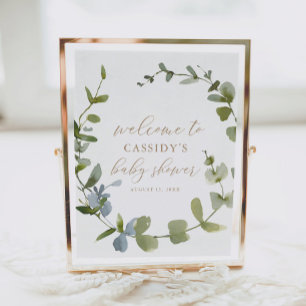 Eucalyptus Greenery Baby Shower Welcome Sign