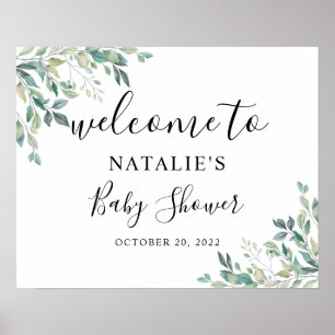 Eucalyptus Greenery Baby Shower Welcome Sign