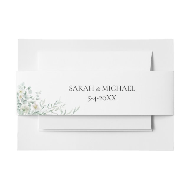 Eucalyptus Greenery Belly Band Invitation Belly Band (Front Example)