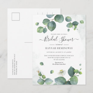 Eucalyptus Greenery Blush Bridal Shower Invitation Postcard