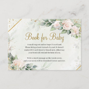 Eucalyptus Greenery Blush Roses Gold Book Request Enclosure Card