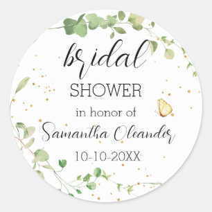  Eucalyptus Greenery Boho  Bridal  Classic Round Sticker