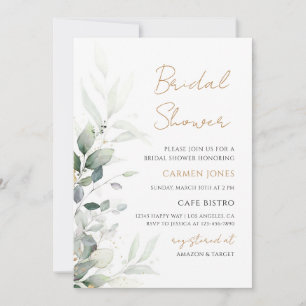 Eucalyptus Greenery Boho Bridal Shower Invitation