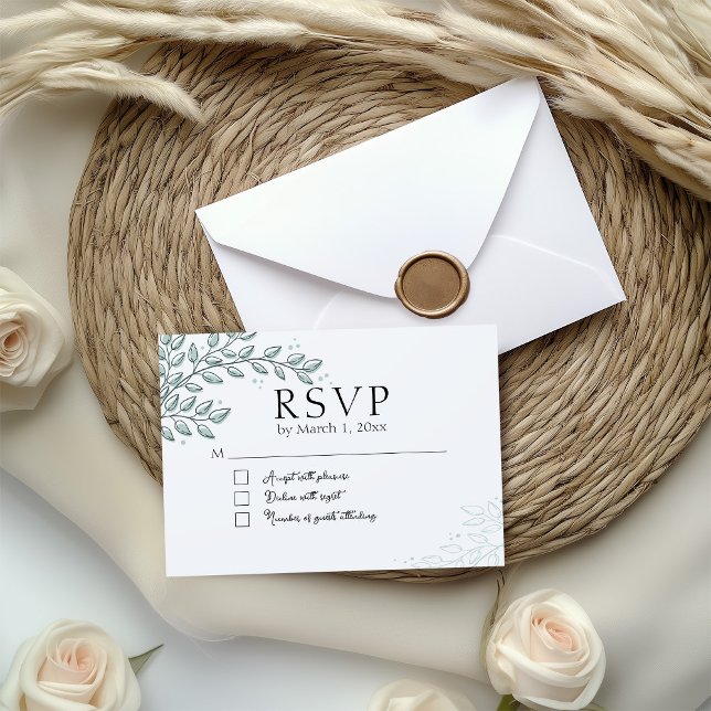 Eucalyptus Greenery Boho Elegant RSVP Card (Creator Uploaded)