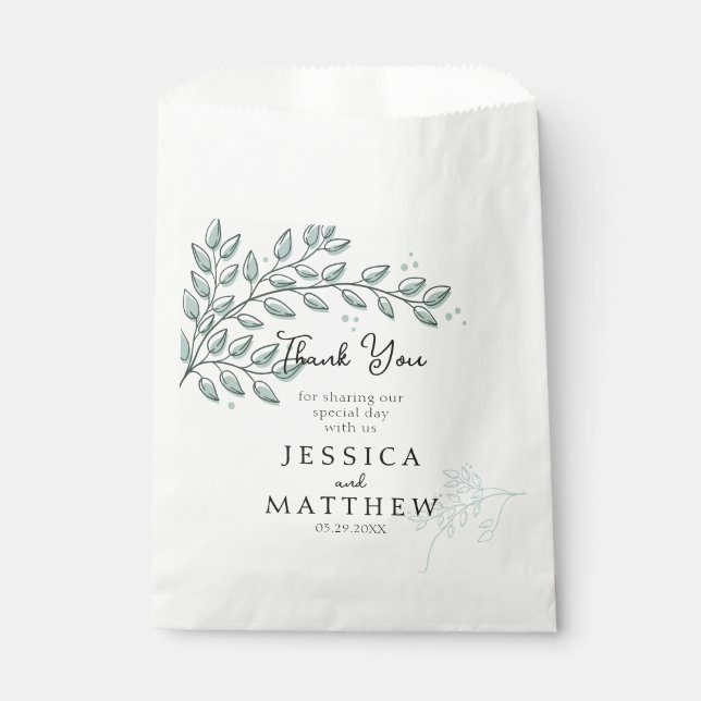 Eucalyptus Greenery Boho Elegant Wedding  Favour Bags (Front)